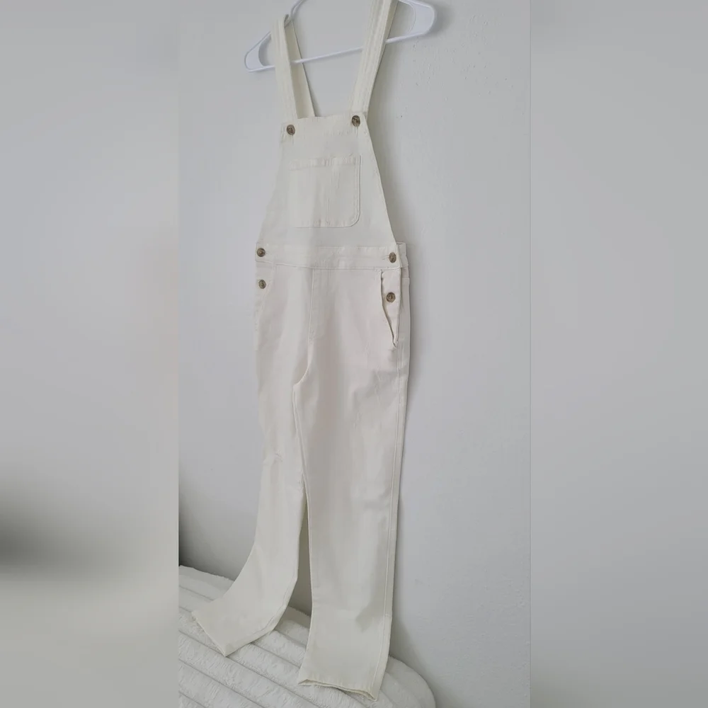 Pilcro and the Letterpress By Anthropologie Off White Jeans Overalls Size 26